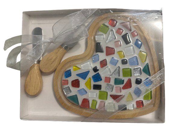 Heart Cheese Mosaic Plate